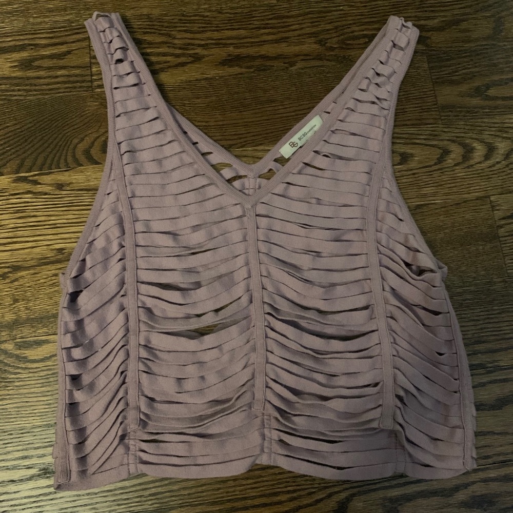 Purple strappy crop top